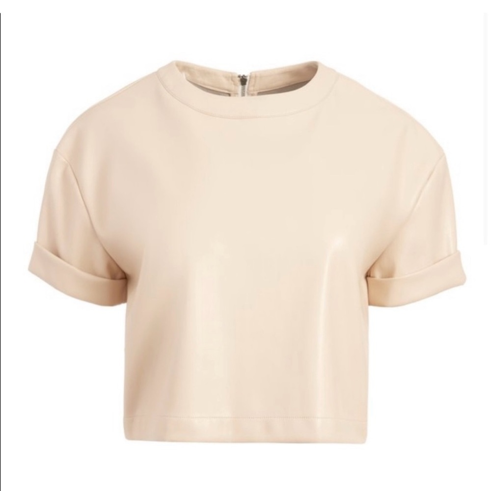 Alice + Olivia Cream Crop Top